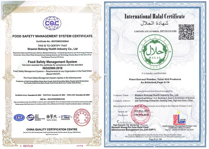 ISO 22000 · HALAL certificate